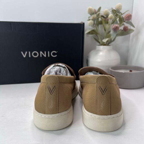 Vionic Thompson Slip-on Penny Loafers Casual Comfort Shoe Tan Men 8.5W Tried On - Picture 4 of 10